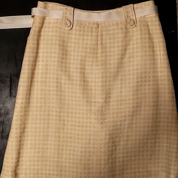 Yellow skirt made in Germany with Linen, wool and - Picture 2 of 3